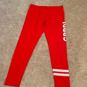 Grrrl red sporty leggings